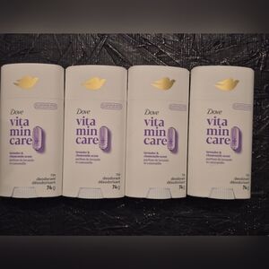 4 New Dove Vitamin Care+ Alumuniun Free Deodorant Stick; Lavender & Chamomile